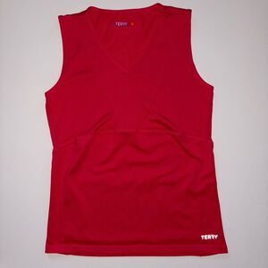 Terry Cycling Coral Bike Tank Top Jersey Size Small Sleeveless 3 Rear Pockets